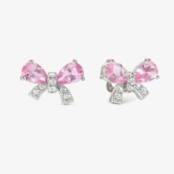 Nomination Shine Me Up Silver Multi Cut Pink & White Cubic Zirconia Bow Stud Earrings 241903/009