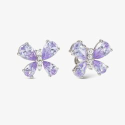 Nomination Shine Me Up Silver Lilac & White Cubic Zirconia Butterfly Stud Earrings 241903/006