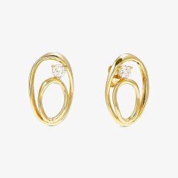 Nomination My Rebel Art Gold Tone Double Oval Stud Earrings 242811/055
