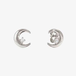 Nomination Dream Beats Silver Cubic Zirconia Moon Stud Earrings 242603/022