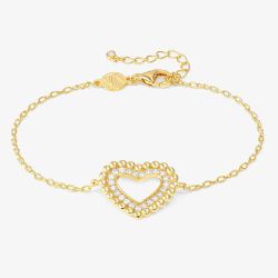 Nomination Lovecloud Gold Tone Plated Stone Set Heart Bracelet 240502/008