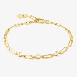 Nomination Style Gold Plated 3 Stone Link Chain Bracelet 029400/012