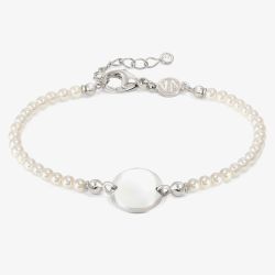 Nomination Messaggi D'Amore Engravable Round Disc Pearl Bracelet 241201/016