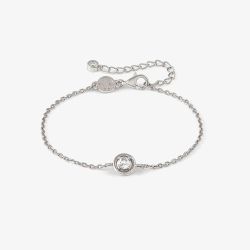 Nomination Cosmic Love White Rhodium Cubic Zirconia Round Pendant Bracelet 241703/053
