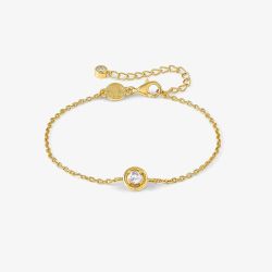 Nomination Cosmic Love Gold Plated Cubic Zirconia Round Pendant Bracelet 241703/054