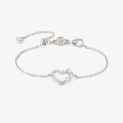 Nomination Shine Me Up Silver Multi Cut Cubic Zirconia Open Heart Bracelet 241901/003