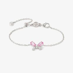 Nomination Shine Me Up Silver Pink & White Cubic Zirconia Bow Bracelet 241901/009