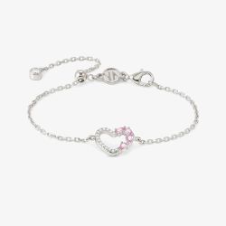 Nomination Shine Me Up Multi Cut Pink & White Cubic Zirconia Open Heart Bracelet 241901/004