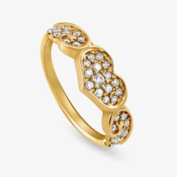 Nomination Angel Gold Plated Sparkling Flying Heart Ring 145380/012