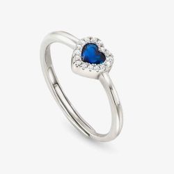 Nomination All My Love Sterling Silver Blue Heart Halo Adjustable Ring 240300/012