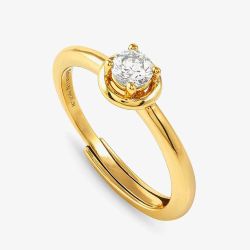 Nomination Cosmic Love Gold Plated Cubic Zirconia Round Adjustable Ring 241700/054