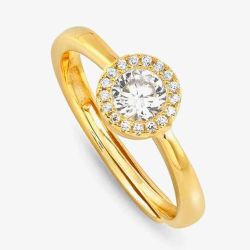 Nomination Seidivina Gold Plated Cubic Zirconia Round Cluster Adjustable Ring 241400/012