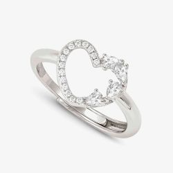 Nomination Shine Me Up Silver Multi Cut Cubic Zirconia Open Heart Ring 241900/003