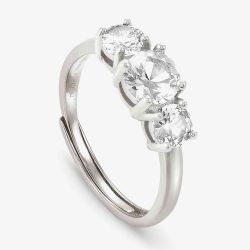 Nomination Colour Wave Sterling Silver 3 Stone Adjustable Ring 149815/001 (L1/2-Q)