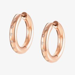 Nomination Stardust Stainless Steel Rose Gold Plated Cubic Zirconia Hoop Earrings 028204/011