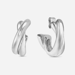 Nomination Ecclettica Silver Cross Over Hoop Earrings 134316/001