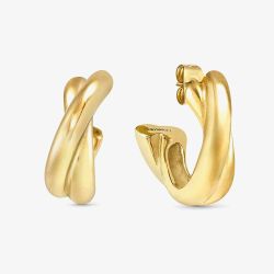 Nomination Ecclettica Gold Cross Over Hoop Earrings 134316/012