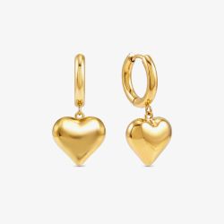 Nomination Wear & Style Yellow Gold Tone Plated Heart Dangle Hoop Earrings 134514/006