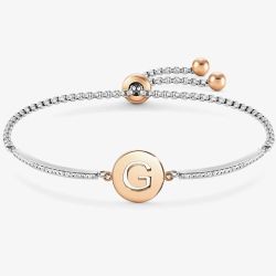 Nomination Milleluci Two-Tone Initial G Half Bangle Toggle Bracelet 028007/007