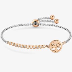 Nomination Milleluci Two-Tone Cubic Zirconia Tree of Life Toggle Bracelet 028009/017