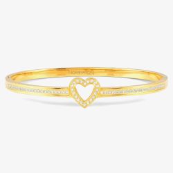 Nomination Pretty Bangles Gold Plated Cubic Zirconia Open Heart Bangle 029501/006