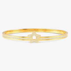 Nomination Pretty Bangles Gold Plated Cubic Zirconia Open Star Bangle 029501/009