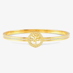 Nomination Pretty Bangles Gold Plated Cubic Zirconia Tree Of Life Bangle 029501/030