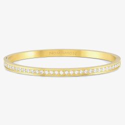 Nomination Pretty Bangles Gold Plated Pave Half Set White Cubic Zirconia Bangle 029505/020