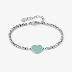 Nomination Emosfere Silver Mint Enamel Ball Bead Bracelet 134200/002