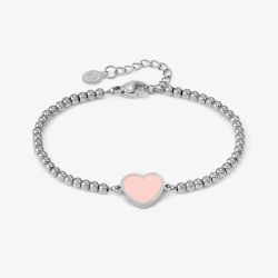 Nomination Emosfere Silver Pink Enamel Ball Bead Bracelet 134200/006