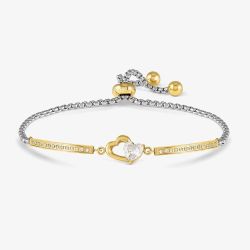 Nomination Milleluci Silver & Gold Double Heart Toggle Bracelet 028021/022