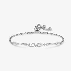 Nomination Milleluci Silver Tone Cubic Zirconia Love Toggle Bracelet 028022/001