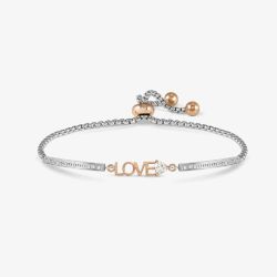Nomination Milleluci Two Tone Silver Rose Gold Love Toggle Bracelet 028023/001