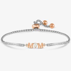 Nomination Milleluci Silver Rose Gold Tone Cubic Zirconia Mum Bracelet 028026/002