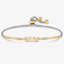 Nomination Milleluci Silver Gold Tone Cubic Zirconia Mum Bracelet 028027/002