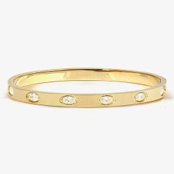 Nomination Pretty Bangles Gold Tone Cubic Zirconia Hinged Bangle 029526/020