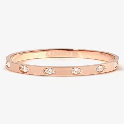 Nomination Pretty Bangles Rose Gold Tone Cubic Zirconia Hinged Bangle 029526/043