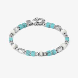 Nomination InstinctStyle Stainless Steel, Turquoise & White Stone Infinity Bracelet 027936/099