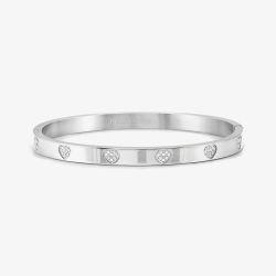 Nomination Pretty Bangles Stainless Steel Cubic Zirconia Heart Medium Bangle 029512/004
