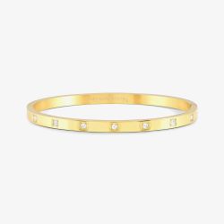 Nomination Pretty Bangles Gold Plated Square Set Cubic Zirconia Medium Bangle 029514/012