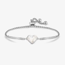 Nomination Milleluci Stainless Steel Mother of Pearl Heart Box Chain Bracelet 028031/068