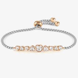 Nomination Milleluci Colour Stainless Steel White Crystal Hearts Bracelet 028011/010