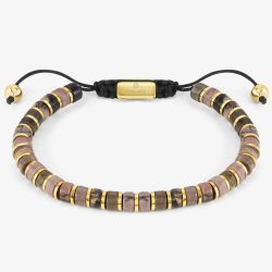 Nomination InstinctStyle Gold Finish Stainless Steel Rhodocrosite Bracelet 027927/087