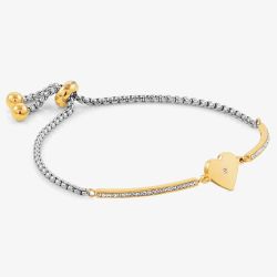 Nomination Milleluci Gold Finish Cubic Zirconia Heart Bracelet 028006/022