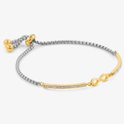 Nomination Milleluci Gold Finish Cubic Zirconia Infinity Bracelet 028006/024