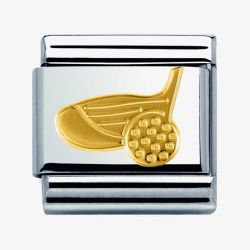 Nomination CLASSIC Gold Sports Golf Ball and Club Charm 030106/24