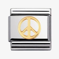 Nomination CLASSIC Gold Love Peace Charm 030116/06