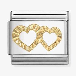 Nomination Classic Symbols Diamond Cut Double Heart Charm 030149/64