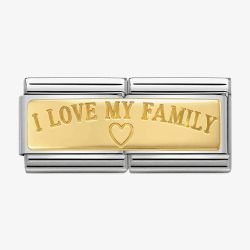 Nomination CLASSIC Gold Double Engraved I Love My Family Charm 030710/03