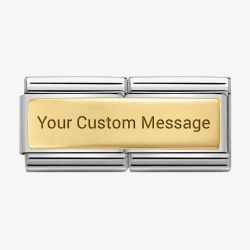 Nomination CLASSIC Gold Engravable Smooth Plate Double Charm 030710/01